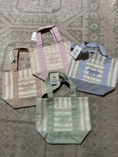 Trader Joe's Striped Mini Canvas Tote Bag (set of 4)