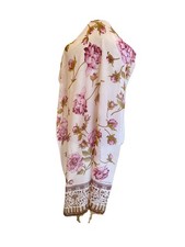 S31 Authentic Valentino 100 Silk Scarf Pink Floral Pattern Made in Italy