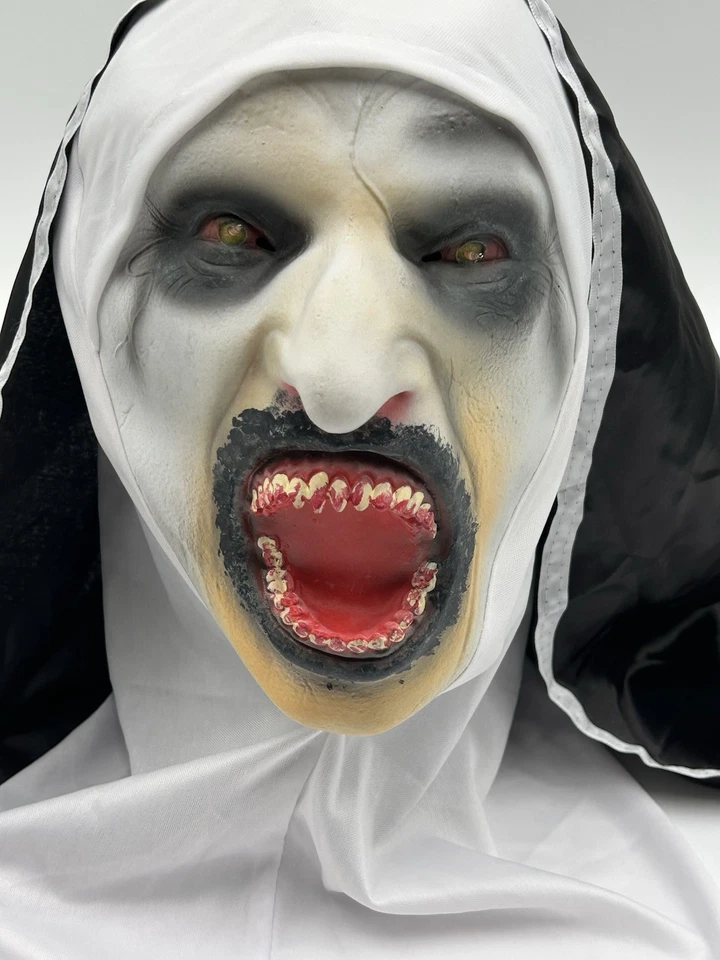 Scary Cosplay The Nun Full Face Halloween Mask Costume Horror Creepy Party Props - Image 3 of 4