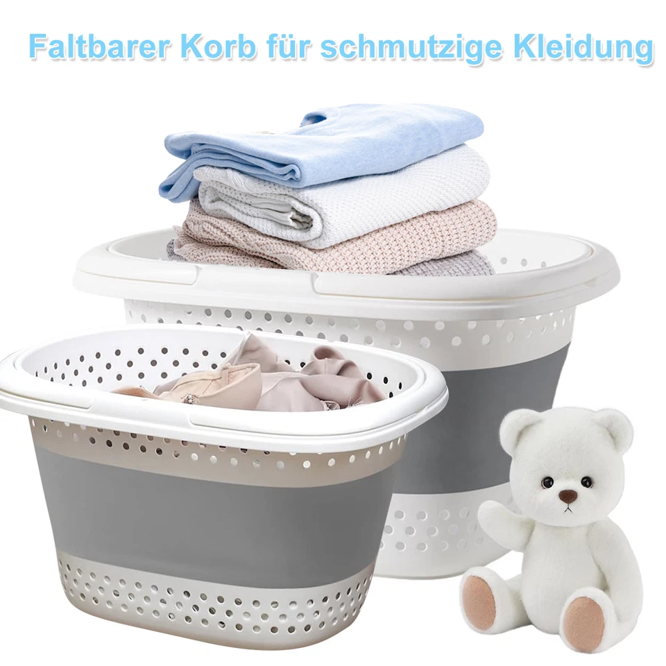 Wäschekorb Faltbar Wäschesammler Wäschebox Wäschetonne Aufbewahrungskorb Stabil - Bild 2 von 4