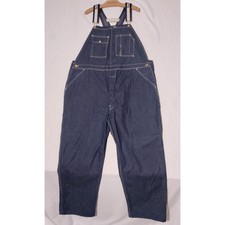 HW CARTERS Overalls Denim Indigo Advertising Strap Workwear RARE VTG 50s  