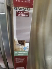 Cut 29 1/2" X 72"  Home Decorators Pewter Blackout Cordless Cellular Shade