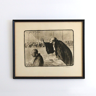 Honoré Daumier ''Le Bon Argument  Lithograph Pencil Signed & Numbered 194/500