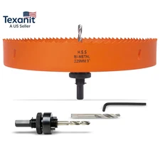 9 Inch Hole Saw with Arbor for Metal Wood Plastic, 9 in Bi-Metal Hole Cutter for