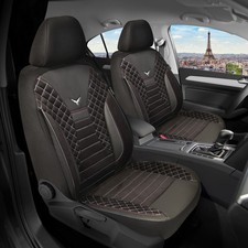 Schonbezüge Sitzbezüge für Ford Ranger 3 Bj ab 2015 in Schwarz/Weiße Naht PS808