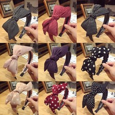 Trendy Fabric Bow Hairband With Teeth Wide Non Slip Headband For All Styles