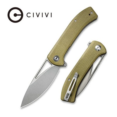 CIVIVI RIFFLE FLIPPER KNIFE OLIVE MICARTA HANDLE 14C28N STAINLESS STEEL C2024B