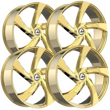 Set Of 4 Azara Aza-524 20x8.5 5x4.55x120 35mm Gold Wheels Rims 20 Inch