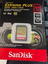 NEW SanDisk Extreme 64GB  UHS-I Memory Card 170MB/s Class 10 V10 Full HD