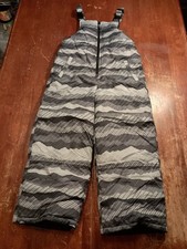 London Fog Boys White Black Snow Bib Snowpants Suspenders Size Large 7