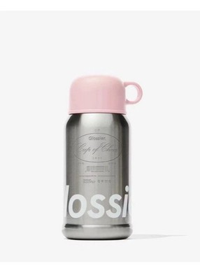 NEW Glossier 16 oz. Classic Tumbler Thermos Holiday Exclusive Pink/Silver