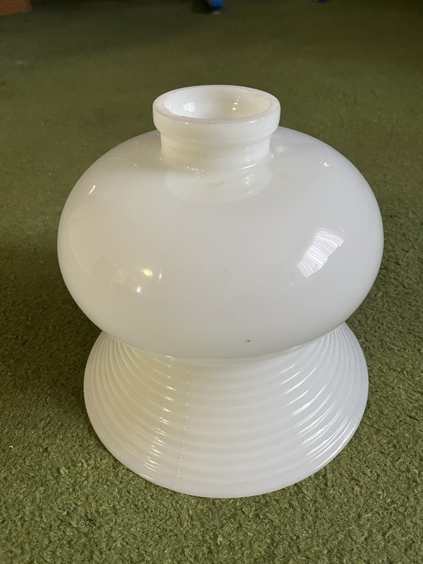 Vintage White Milk Glass Torchier Pendant Light Bell Lamp Shade Art Deco 