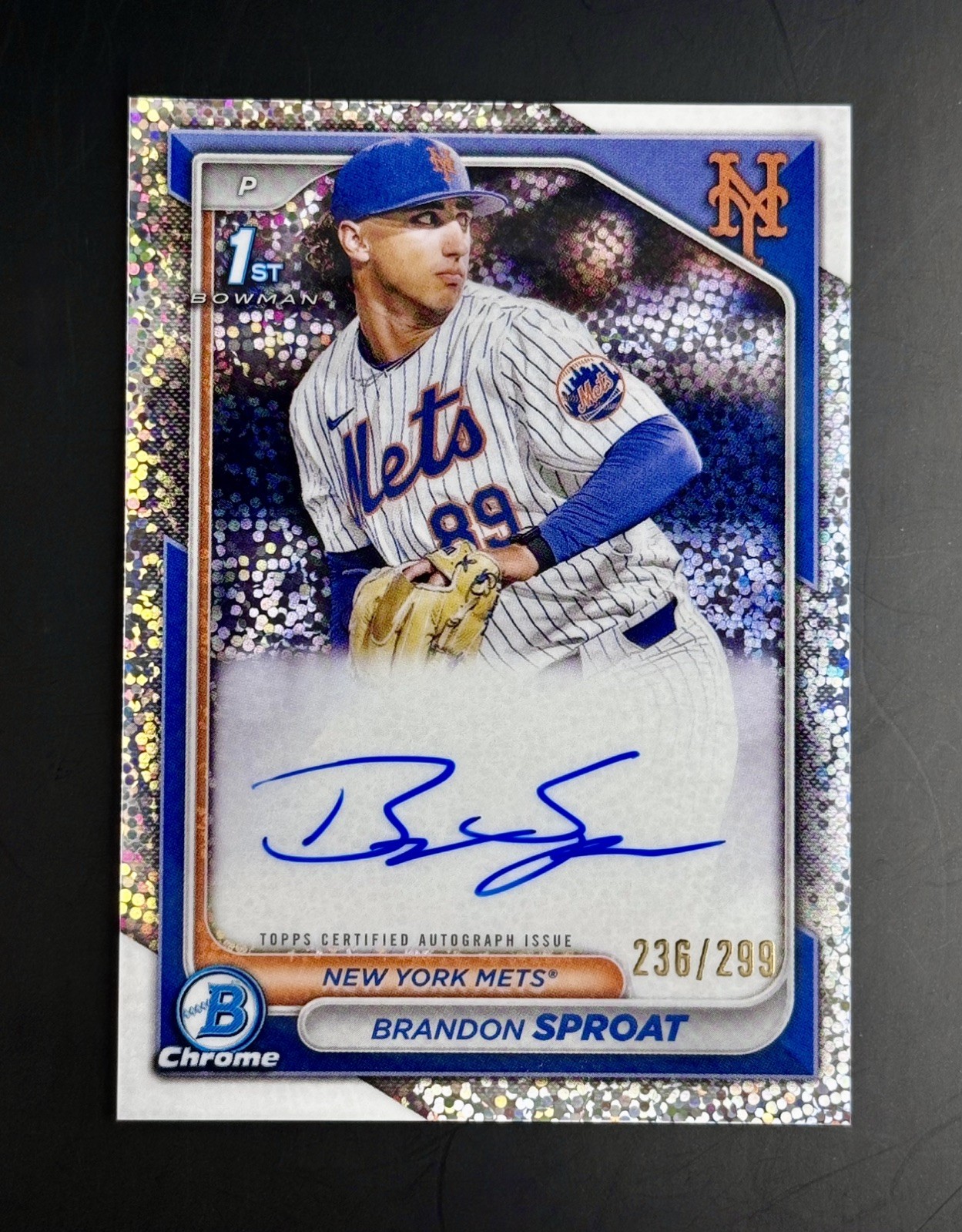 2024 Bowman Chrome Brandon Sproat Auto 1st Bowman Speckle Refractor /299