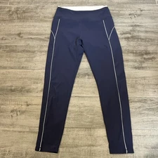 Wilo The Label Women’s Leggings Athletic Size Medium Blue White Piping Ribbed