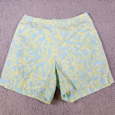 Lilly Pulitzer Spring Green Parrot Palm Tree Leaf Patterned Shorts Sz 6 RN 88189