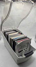 💾 3.5" Floppy Disk Holder Case + 40 Random Used Disks Vintage Lot Retro PC