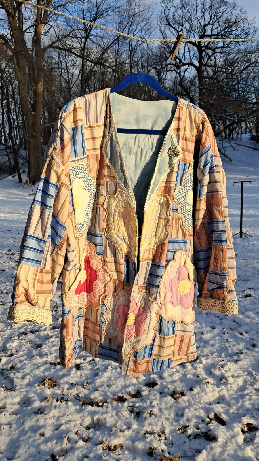 Handmade Upcycled Quilt Jacket Patchwork and Gran… - image 20
