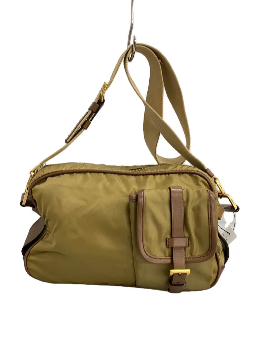 RARE PRADA Nylon Shoulder Bag KHK Solid Black