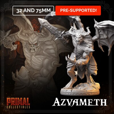 Masters of Dungeons Quest-Azvameth-Gargoyle-3D Printed 32mm HeroQuest Miniature