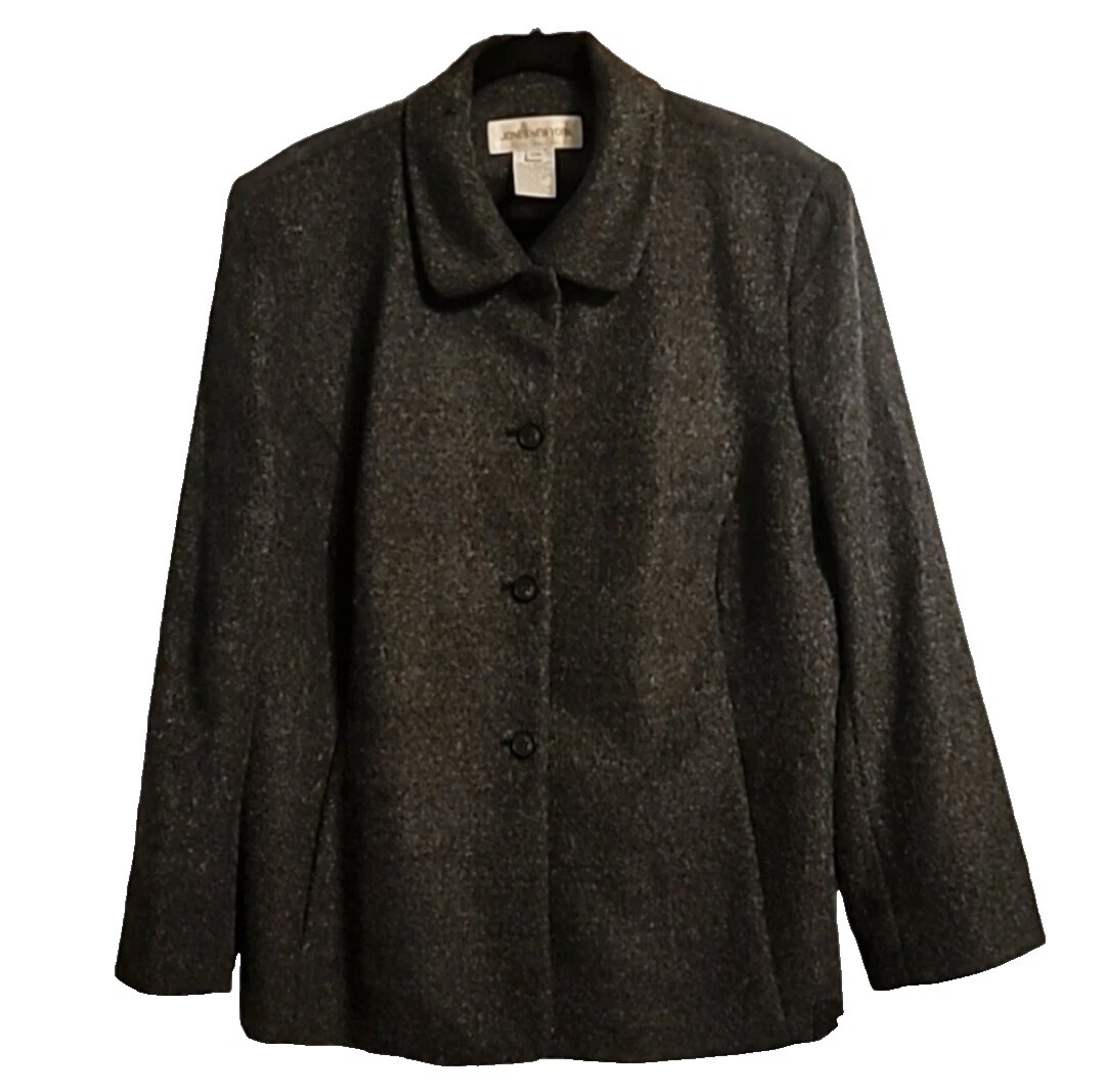 Jones New York Pea Coat Solid Plus Size Coats, Jackets & Vests for Women