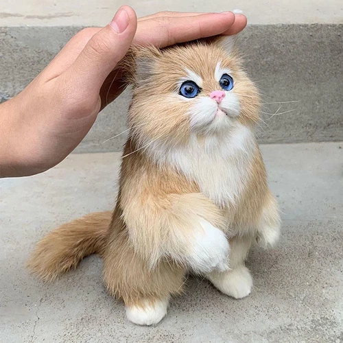 1PC Lifelike Fake Cat Plush Toy Simulation Stuffed Animal Fluffy Doll For Kids - Bild 4 von 6