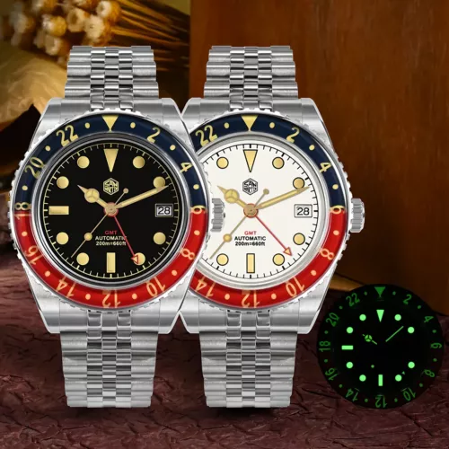 SAN MARTIN SN0005-G-B1 GMT Automatik Edelstahl 40 mm 20 ATM Herren Taucheruhr - Bild 2 von 29