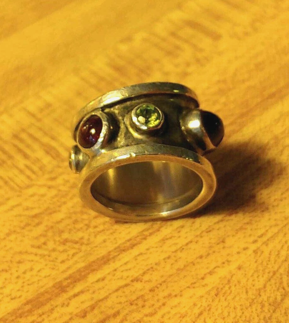 Unique Sterling Silver Ring set with Amethyst, Am… - image 6