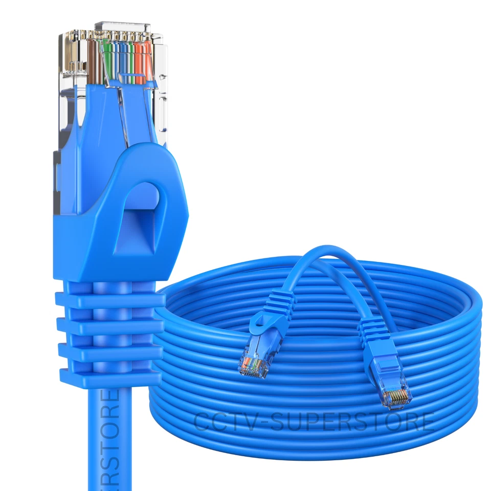 200ft Cat6 Ethernet Cable RJ45 UTP LAN Patch Cord Gaming Streaming Internet Blue - Image 2 of 4