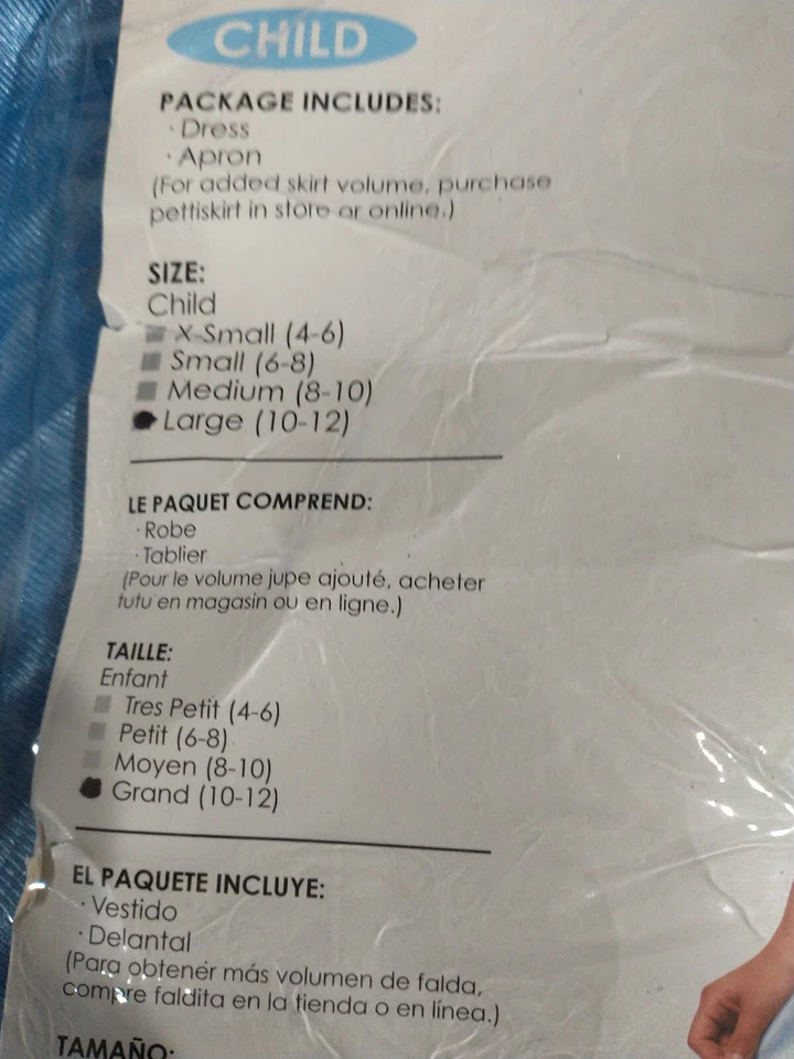 爱丽丝梦游仙境女孩儿童服装 L 10-12 — 第 2/4 张图片