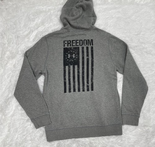 Under Armour Freedom Hoodie Herren Gr. M Medium grau Sweatshirt amerikanische Flagge