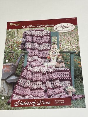 Shades of Rose Afghan 12 Hour Time Savers Crochet Pattern Needlecraft Shop