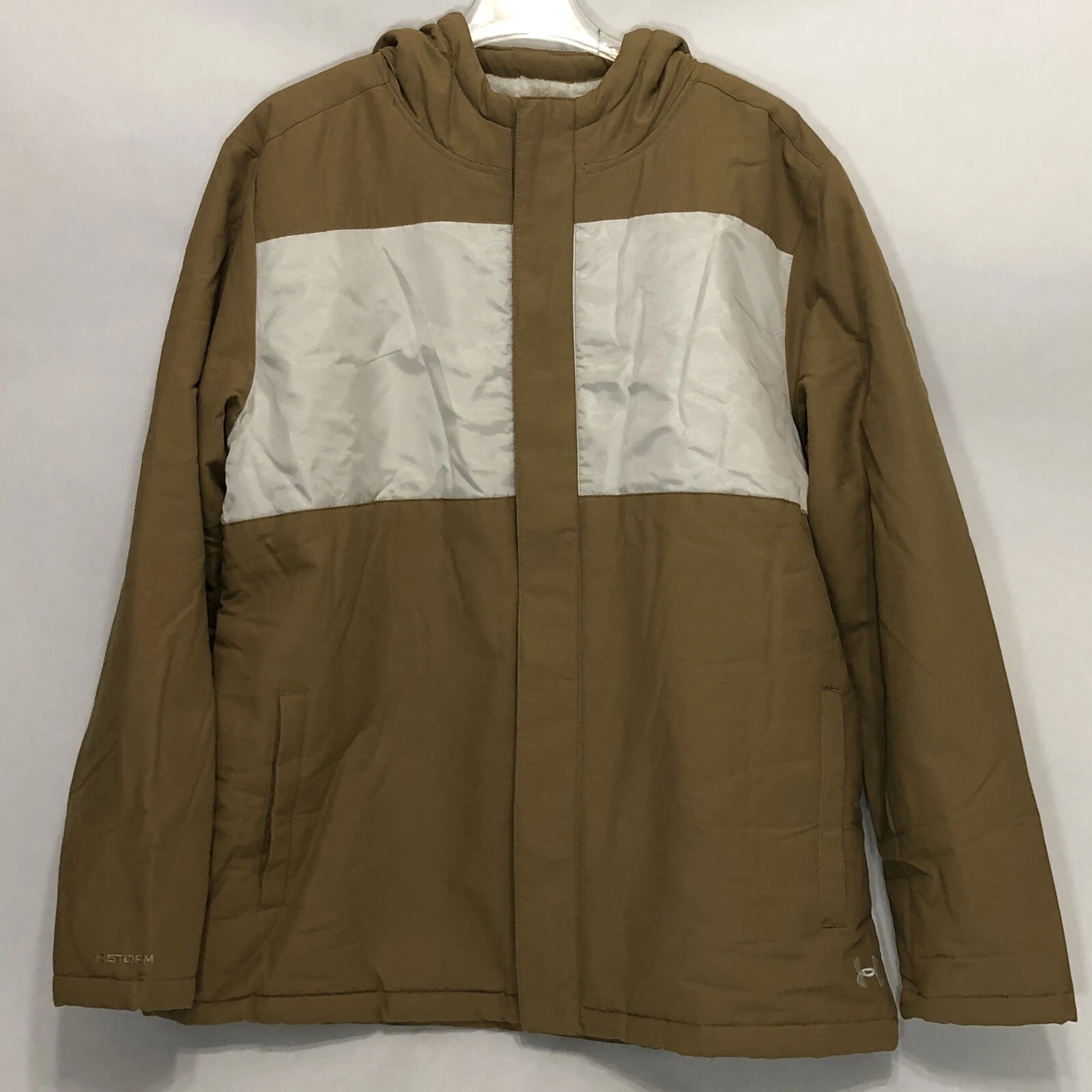 Under Armour Full Zip Hooded Coat Jacket Loose Fit Men 2XL Storm Cold Gear Lined