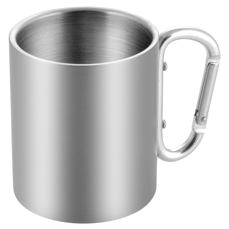 Karabiner Thermobecher Edelstahl 280 ml Trinkbecher Doppelwandig Isolierbecher