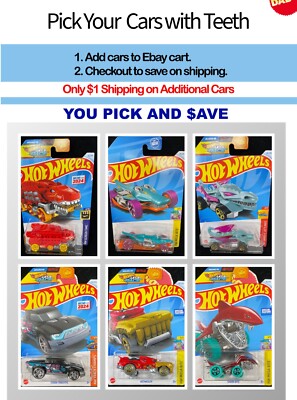 2024 Hot Wheels, Dinos, T-REX, Dragons, Dogs, Cars with TEETH, YOU PICK AND $ave