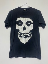 The Misfits Y2K Mens Cut Tag Black Rock Band Short Sleeve Shirt Fading Wear