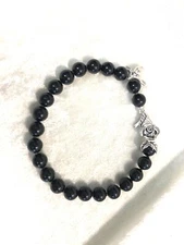 THIRD PERSON STERLING WANDERING ROSE GEMSTONE BEADED BRACELET (M4509-24)