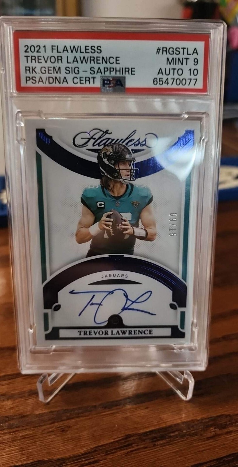 Trevor Lawrence Panini Flawless Rookie Gems Signatures #RGSTLA Sapphire
