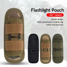 Tactical Molle Torch Holster Case Belt Torch Cover 360° Rotatable Flashlight Bag