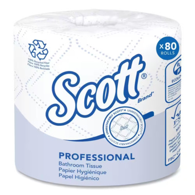 Essential 100% Recycled Fiber SRB White Septic Safe 2-Ply Toilet Paper 