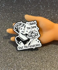 Shut the Fucupcakes Retro Enamel Pin | Funny Gift, Cute Accessory & Collectible