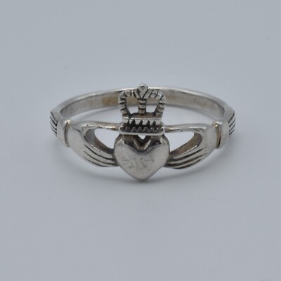 Sterling Silber Claddagh Ring Größe P