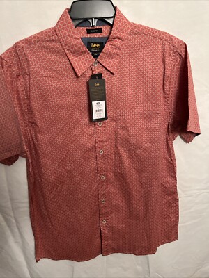Lee Men s Dusty Coral Red Stretch Shirt Large