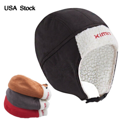 Windproof Warm Wool Hat Thermal Cap Men Women Winter Ski Hat for Cold  Weather US