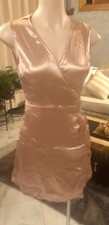 One Way size 10 Blush Satin Wrap Dress