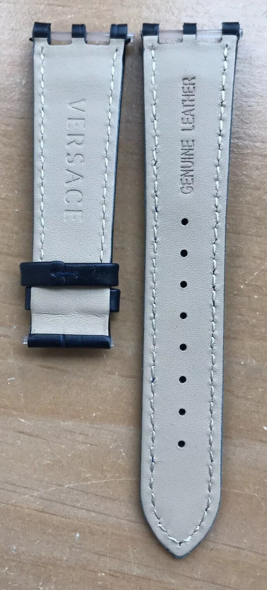 VERSACE WATCH STRAP , 23C , 23Q , BLUE DARK, BLUE STITCH, V