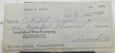 Muhammad Ali Signed Original $100,000 1969 check | eBay