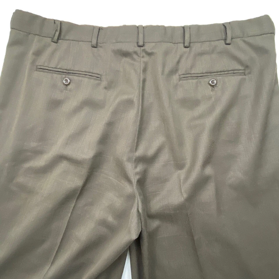 Pantalones Covington plisados de pierna recta para hombre talla 42x30 verde lavado oscuro Foto 3 de 4