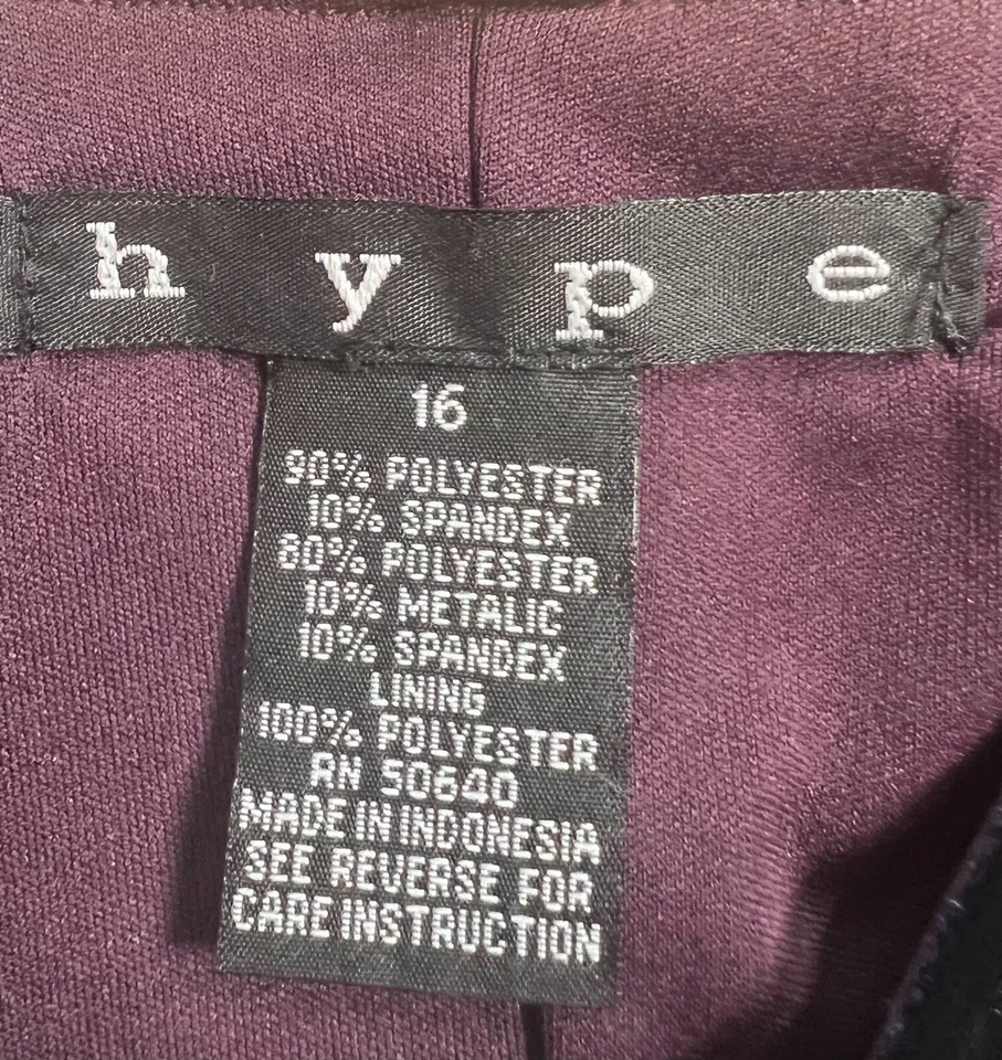 Mini Vestido Hype Mujer Junior Talla 16 Terciopelo Sin Mangas Azul Púrpura Elástico Foto 4 de 4