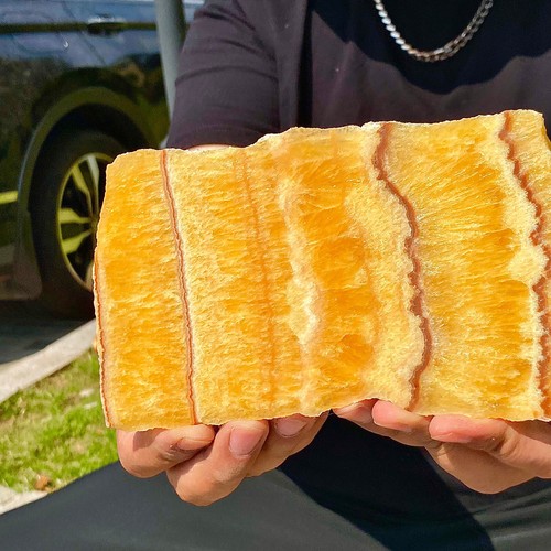 440G Natural yellow calcite flakes mineral polished crystal energy therapy - Imagen 6 de 13