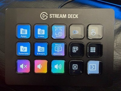 Elgato Stream Deck Black 15 Keys with Stand Tested Working Model 20GAA9901